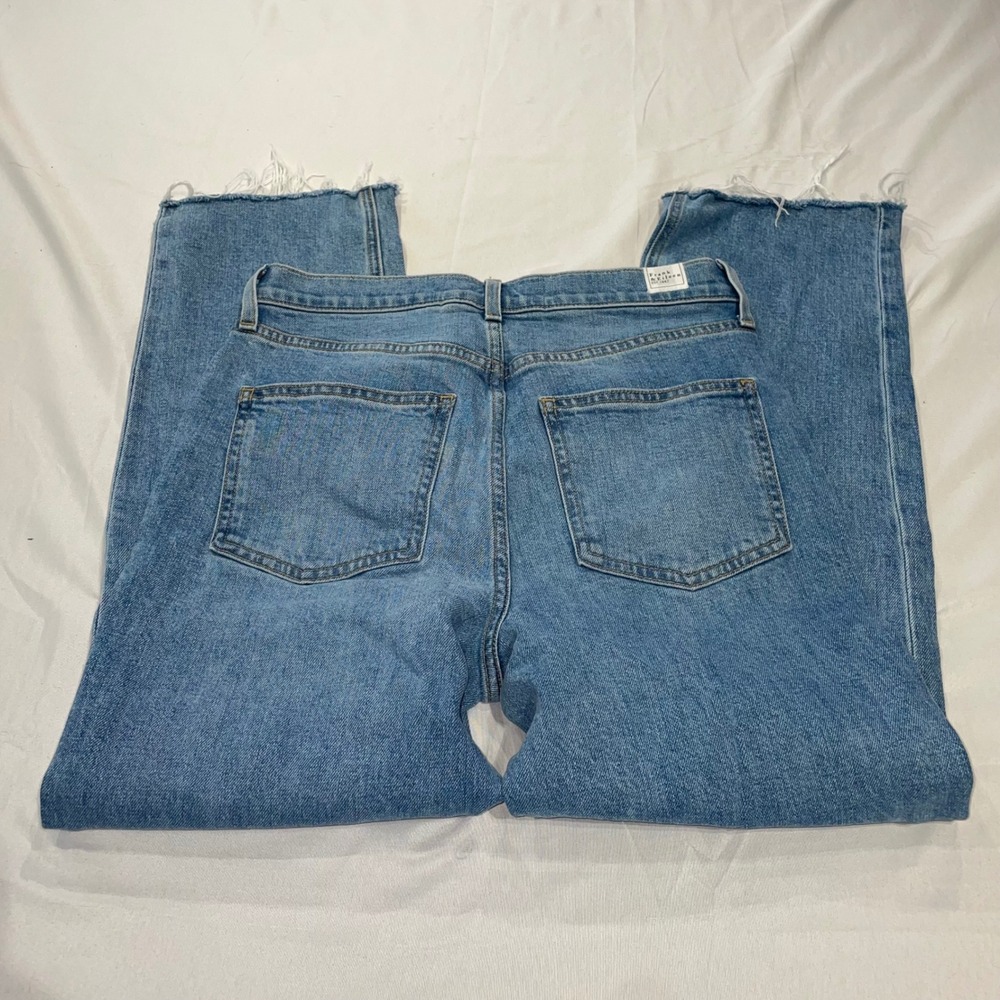 Frank & Eileen Monaghan Wide Leg Jeans Blue Button Fly Raw Hem Size 28 - Picture 13 of 13
